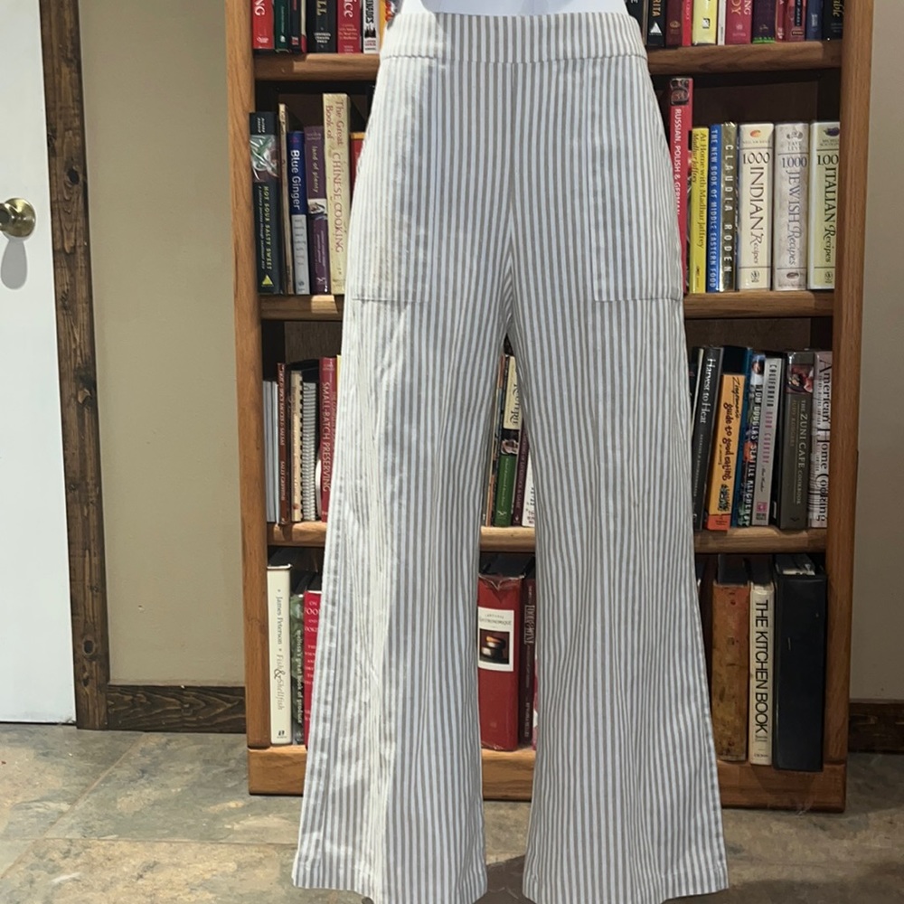 Linen/cotton wide leg pants